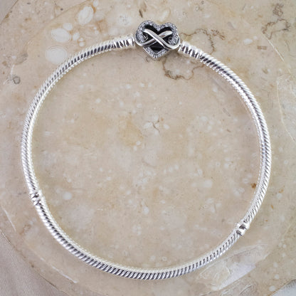 Pulsera Cola de Ratón Corazón Infinito Estilo Pandora
