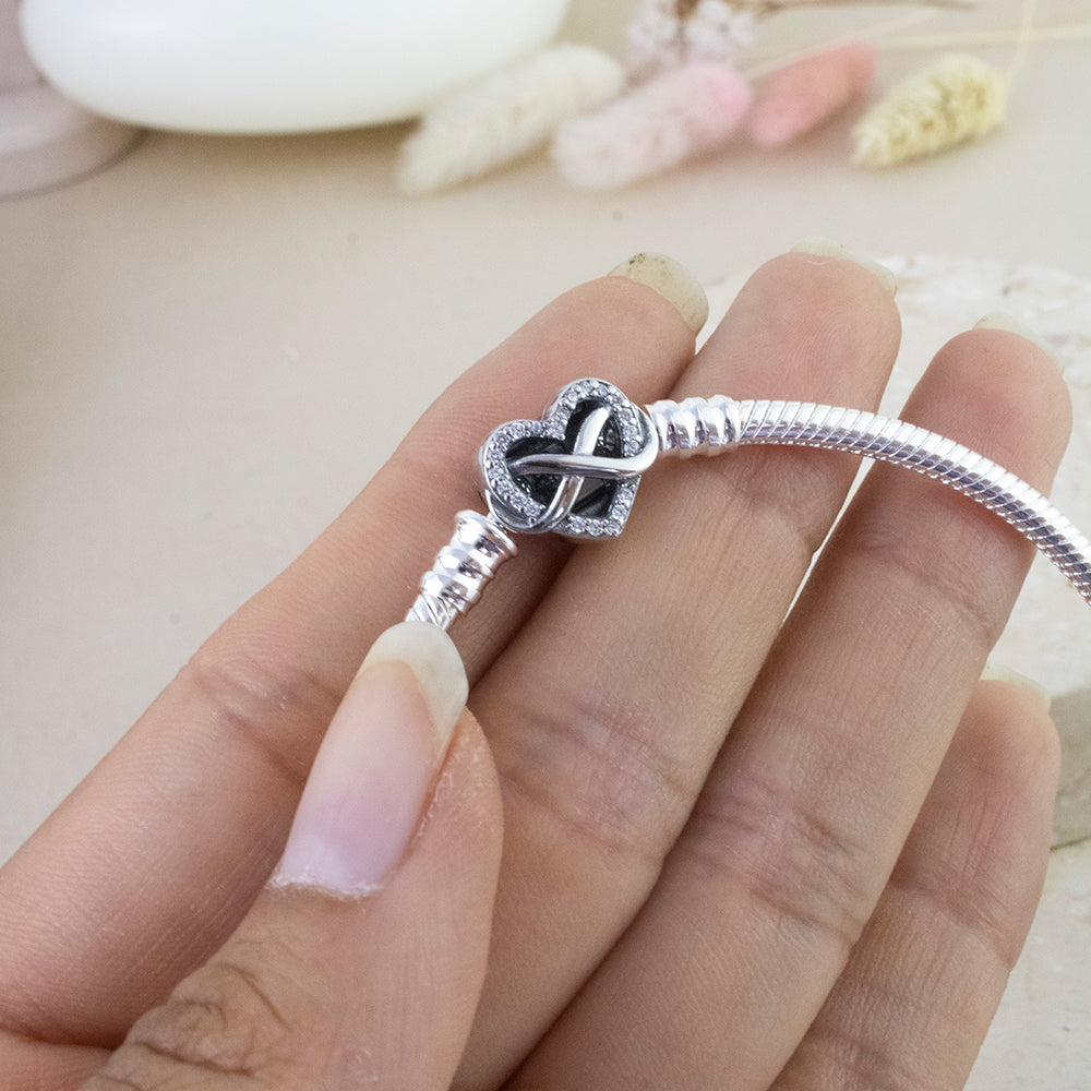 Pulsera Cola de Ratón Corazón Infinito Estilo Pandora