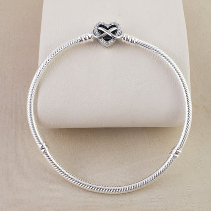 Pulsera Cola de Ratón Corazón Infinito Estilo Pandora