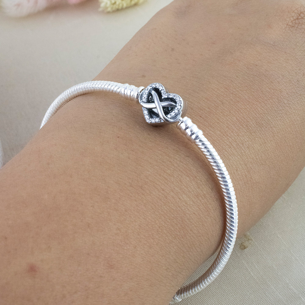 Pulsera Cola de Ratón Corazón Infinito Estilo Pandora