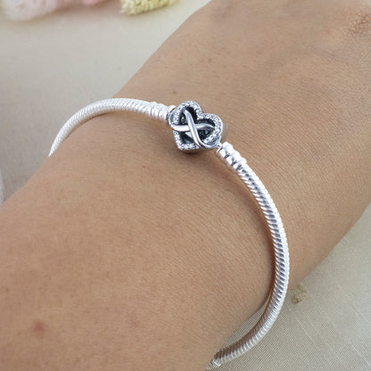 Pulsera Cola de Ratón Corazón Infinito Estilo Pandora