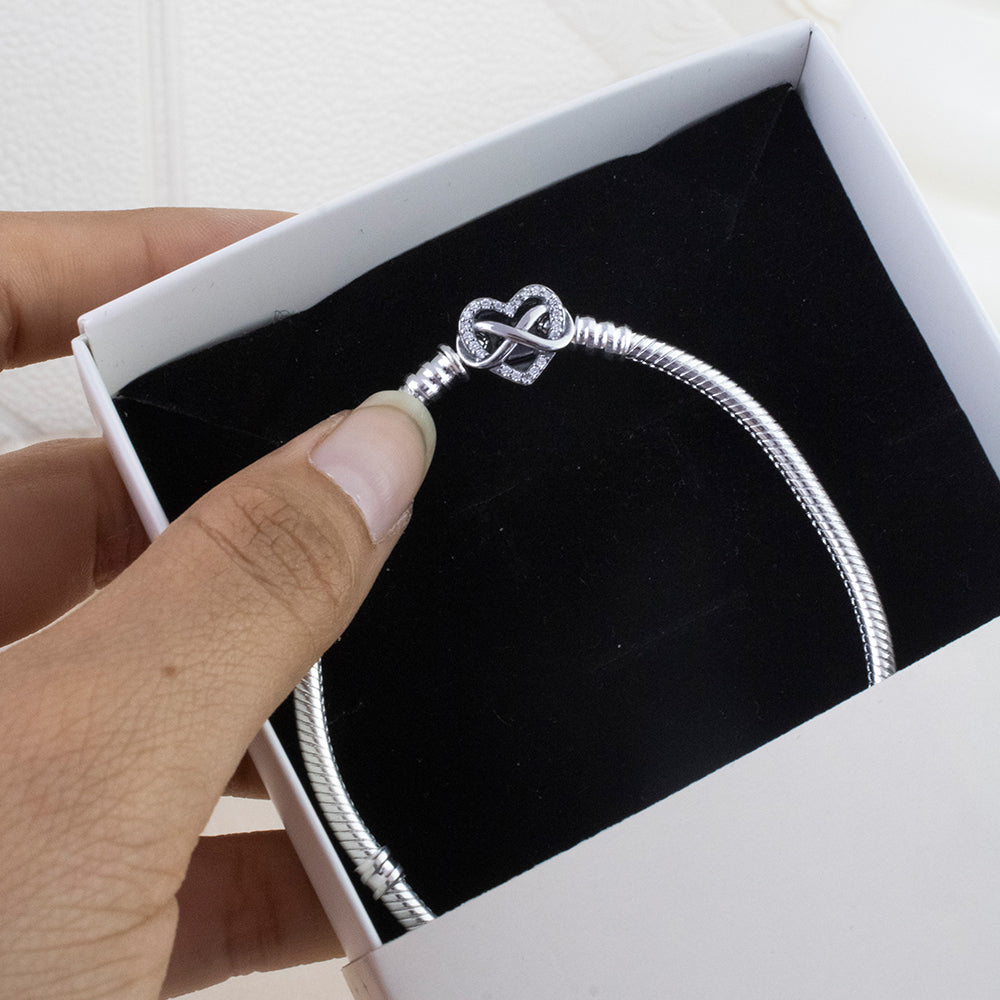 Pulsera Cola de Ratón Corazón Infinito Estilo Pandora