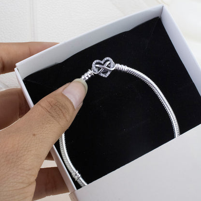 Pulsera Cola de Ratón Corazón Infinito Estilo Pandora