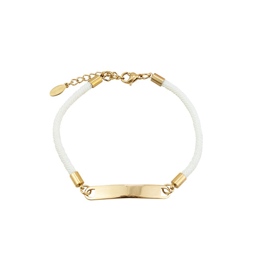 Pulsera de Soga Perla con Dije Plano