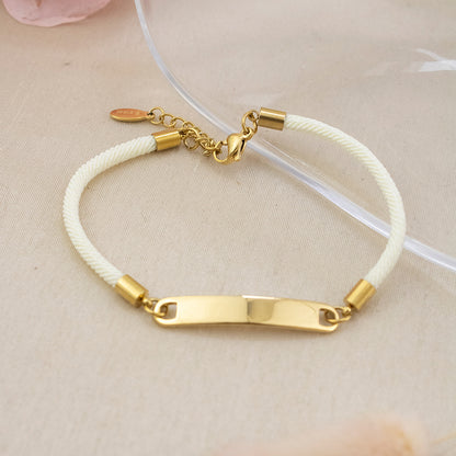 Pulsera de Soga Perla con Dije Plano