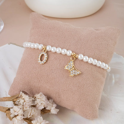Pulsera Aurora Perla Dorado Acero
