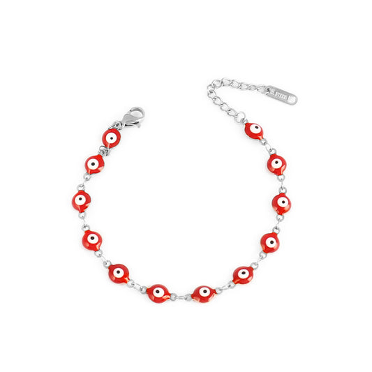 Pulsera Ojo turco Rojo Acero