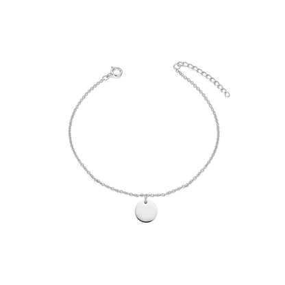 Pulsera Placa Redonda Peq Plata