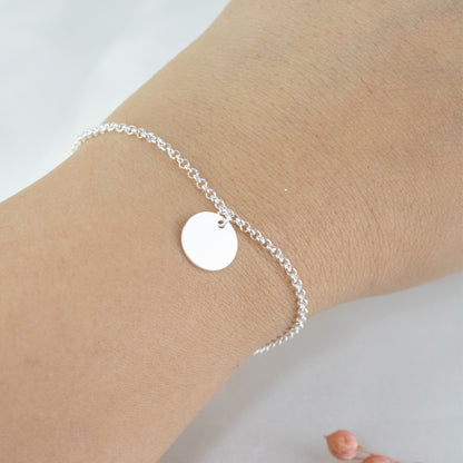 Pulsera Placa Redonda Peq Plata