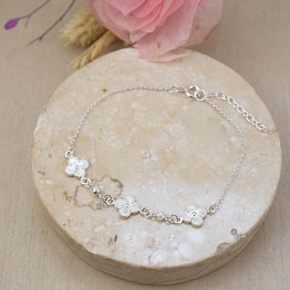 Pulsera 3 Treboles Plata