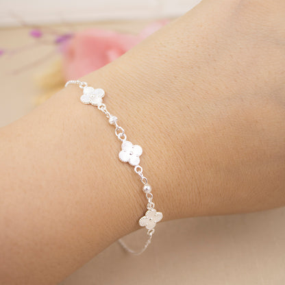 Pulsera 3 Treboles Plata