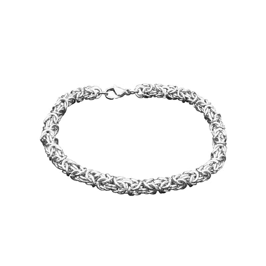 Pulsera Trenzada Plateado Hombre