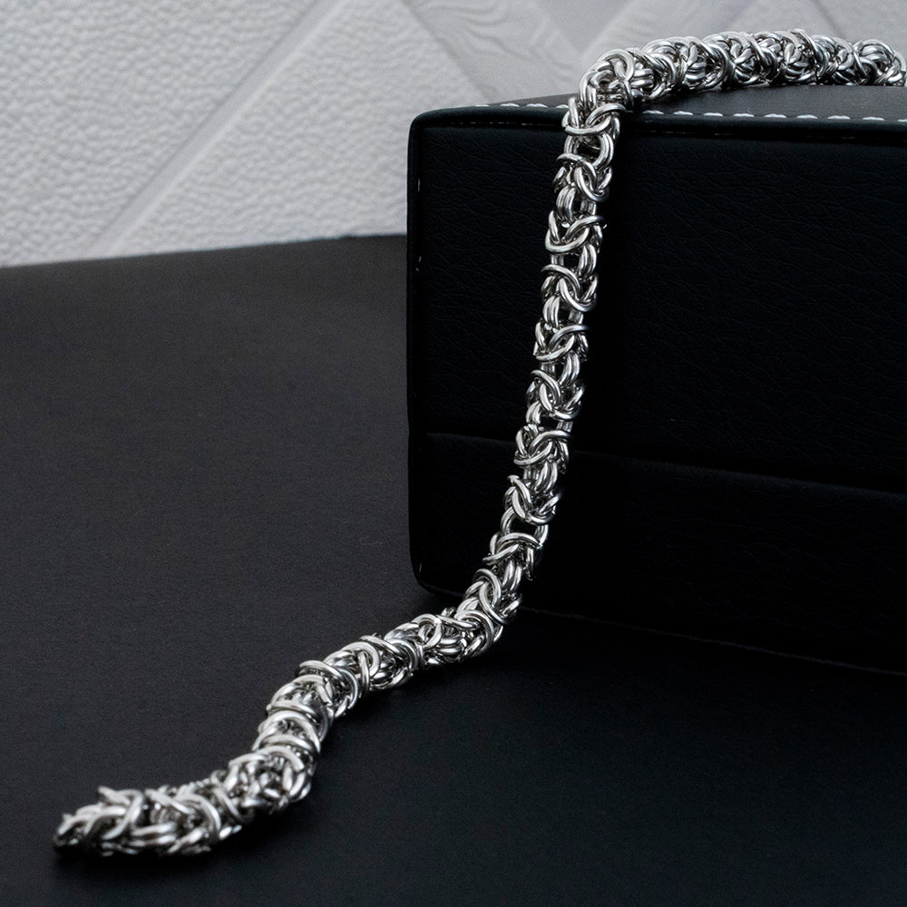Pulsera Trenzada Plateado Hombre