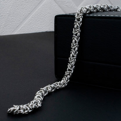 Pulsera Trenzada Plateado Hombre