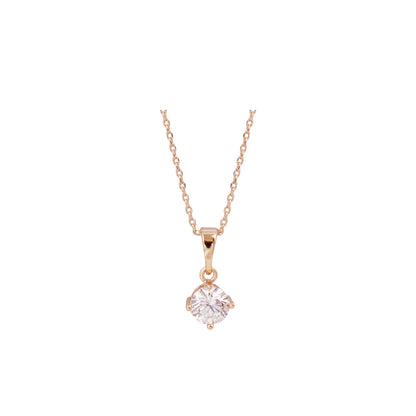 Collar rose con colgante de piedra, collar con piedra colgante, collar roe gold con piedra cristal, collar de piedra cristal