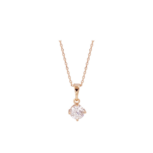 Collar rose con colgante de piedra, collar con piedra colgante, collar roe gold con piedra cristal, collar de piedra cristal