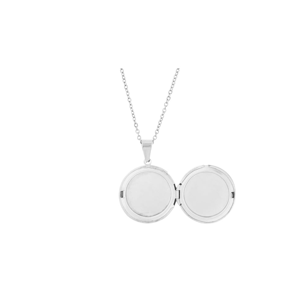 collar redondo de plata, collar relicario redondo, collar para colocar fotos, collar plateado, collar circular liso, collar circular para poner fotos