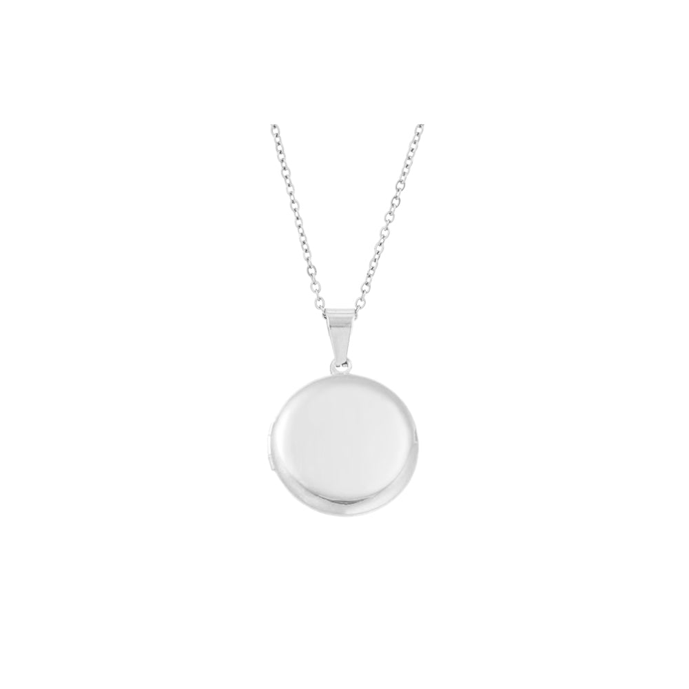 collar redondo de plata, collar relicario redondo, collar para colocar fotos, collar plateado, collar circular liso, collar circular para poner fotos