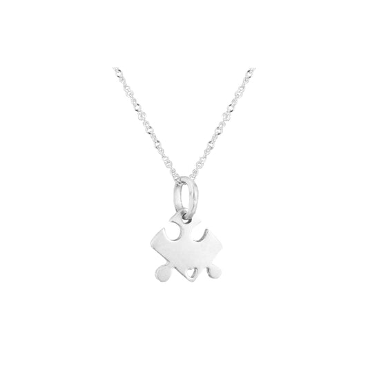 collar de pieza de rompecabeza plateado plata. collar para parejas