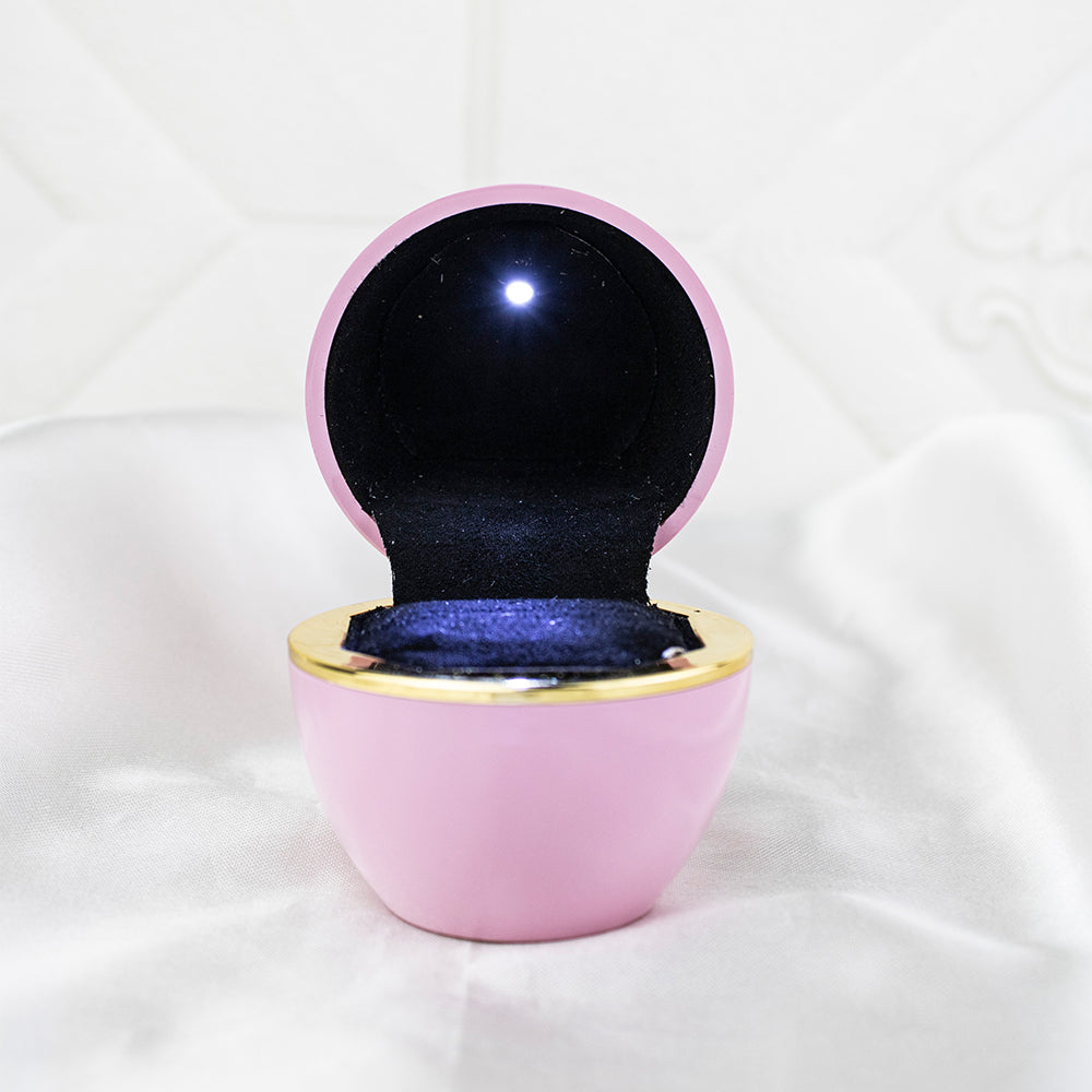 Estuche Rosa Para Anillo Luz Led
