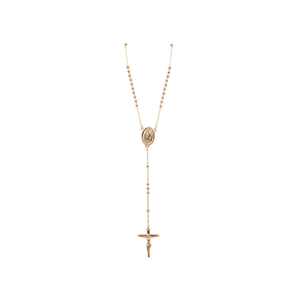 Rosario Virgen con Cruz Acero Rose