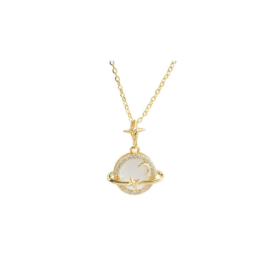 Collar Saturno Dorado Acero