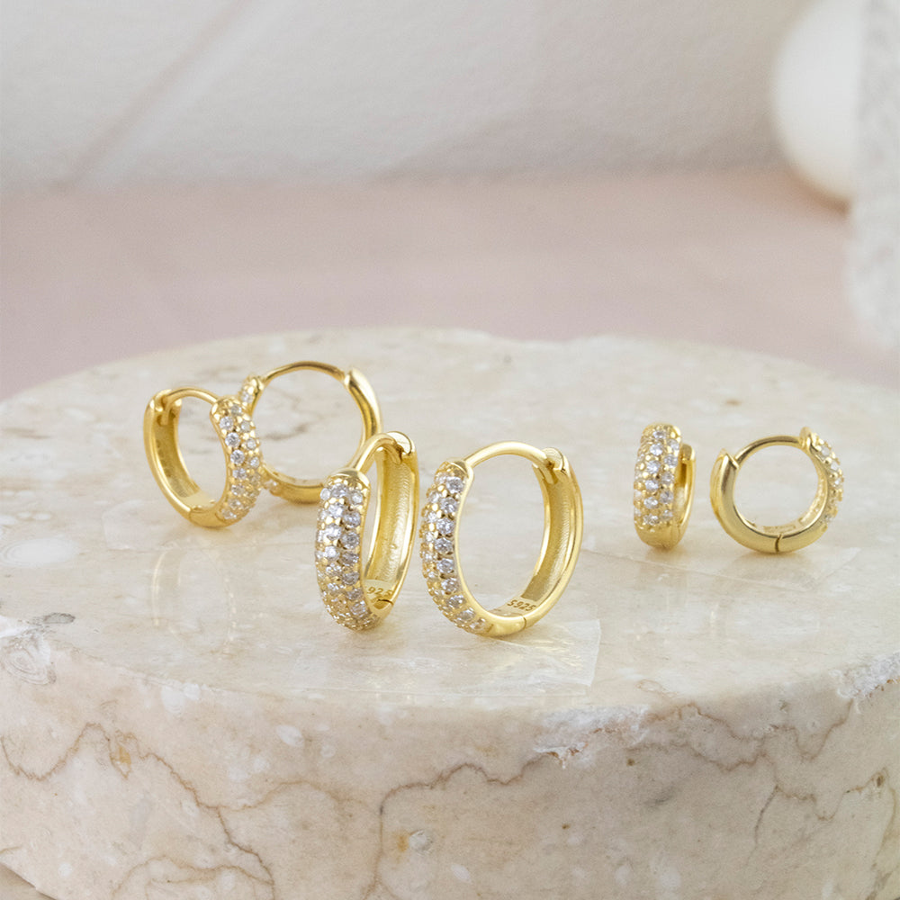 Set x3 Argollas Hoop Circones Plata Bañada