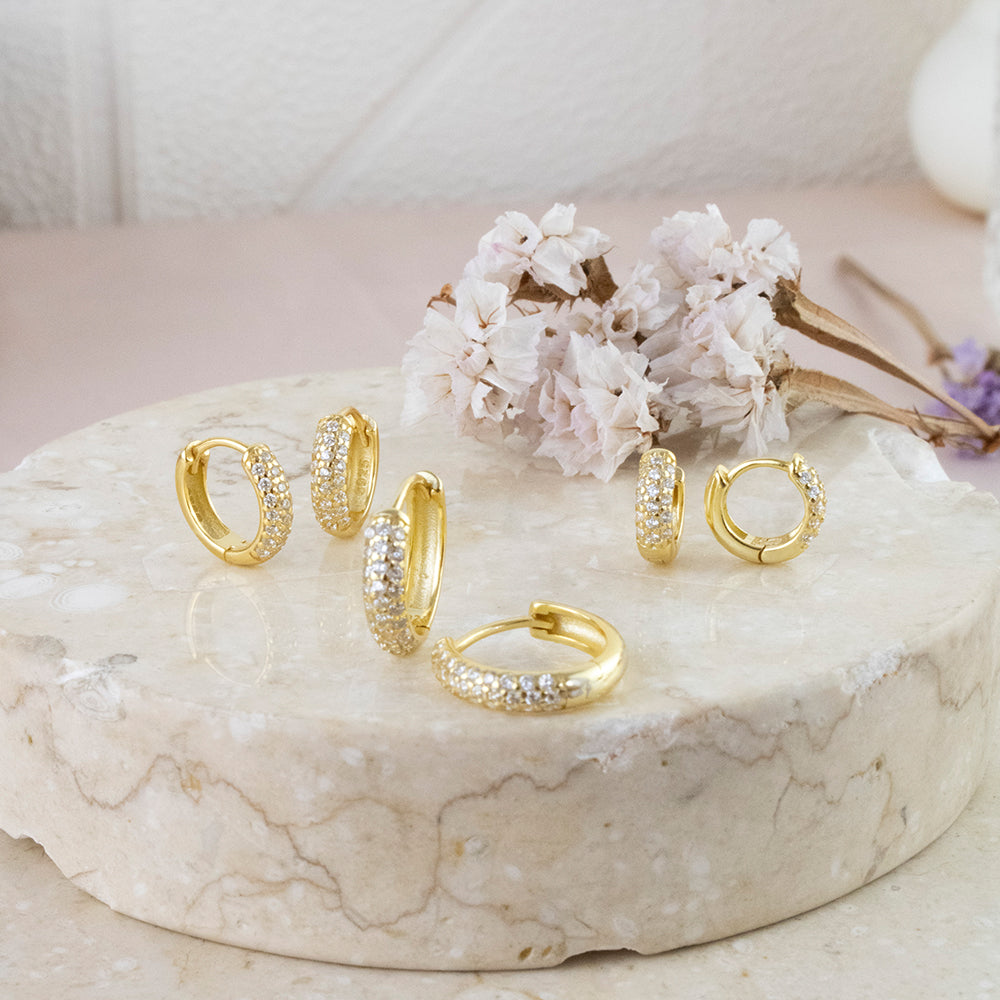Set x3 Argollas Hoop Circones Plata Bañada