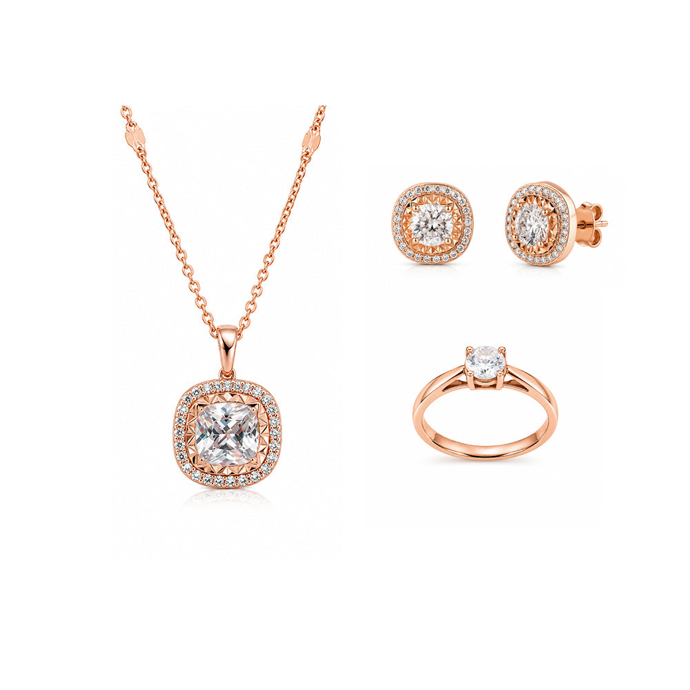 Set x3 Diamond  Rose Acero