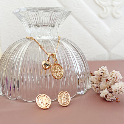 Set Virgen  Milagrosa Grabado Rose