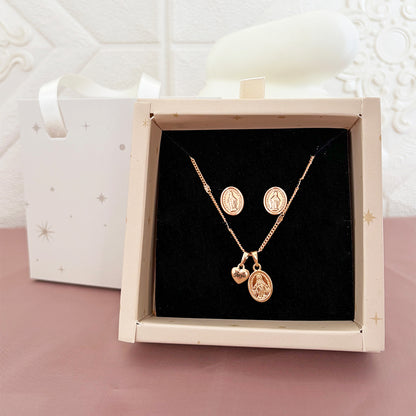 Set Virgen  Milagrosa Grabado Rose