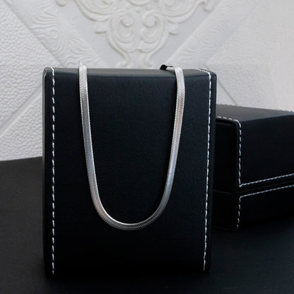 Cadena Snake Plateado Hombre