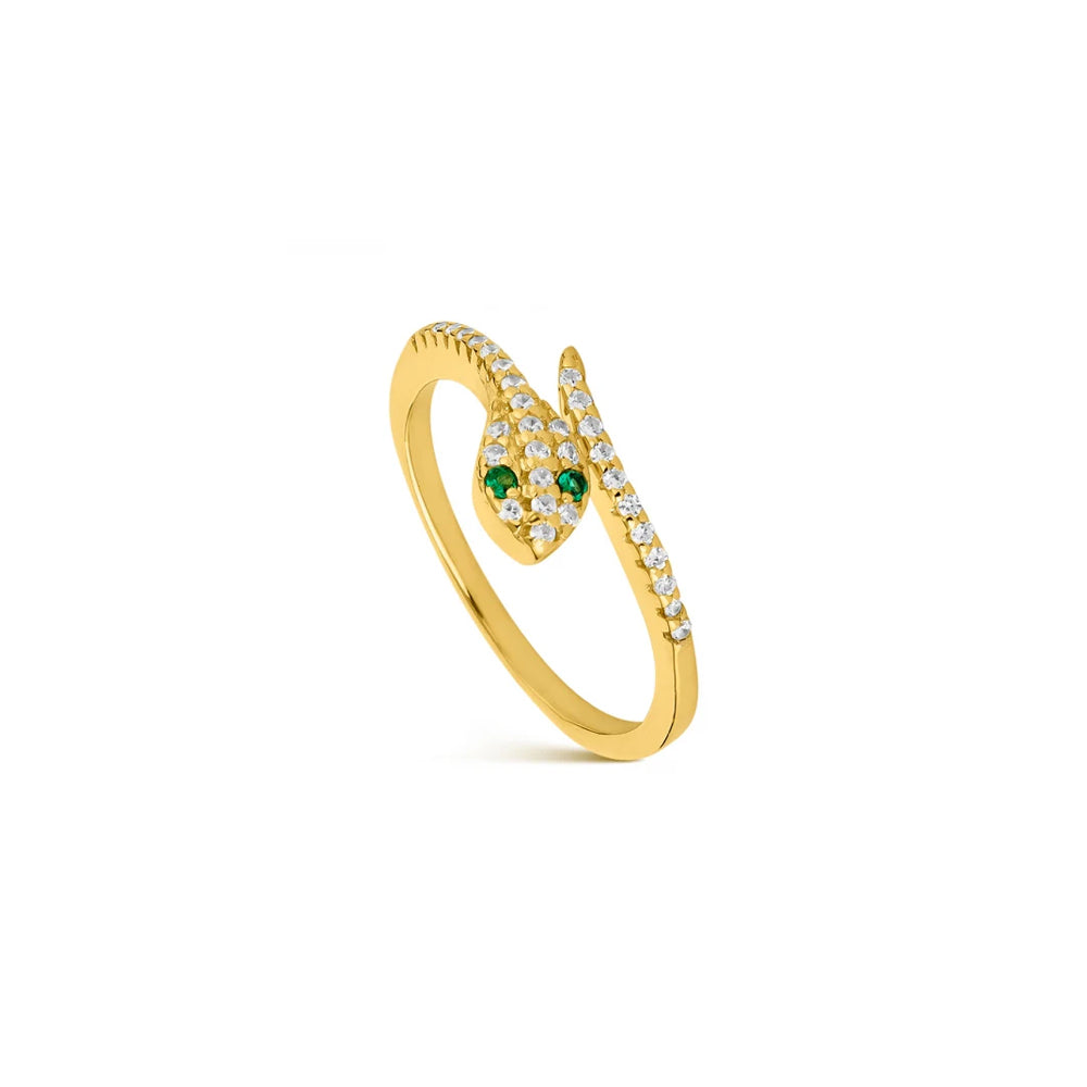 Anillo Snake Dorado Acero