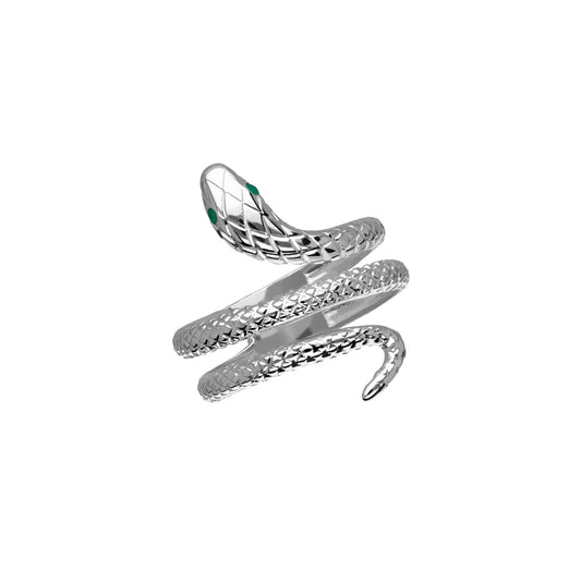Anillo Snake Plateado Acero