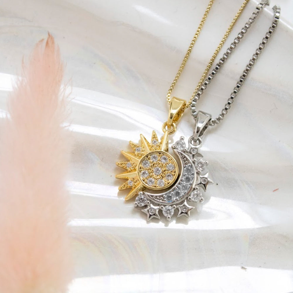 Set Collares Sol y Luna Acero