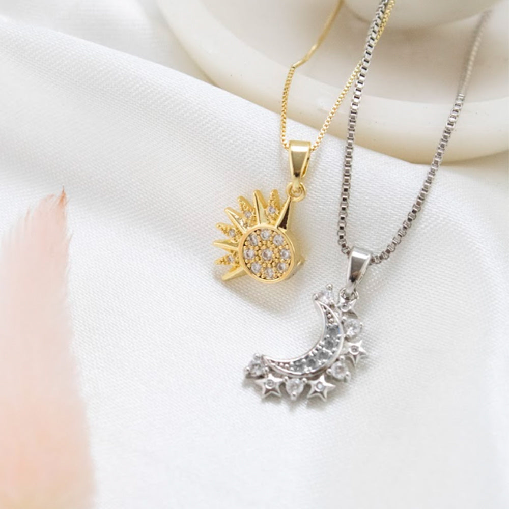 Set Collares Sol y Luna Acero