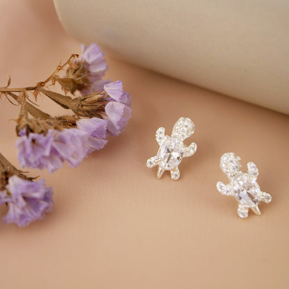 Arete Tortuga Cristal  Plata