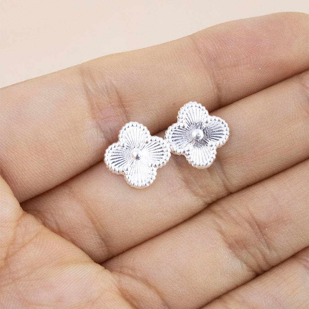 Arete Trébol Pegados Plata