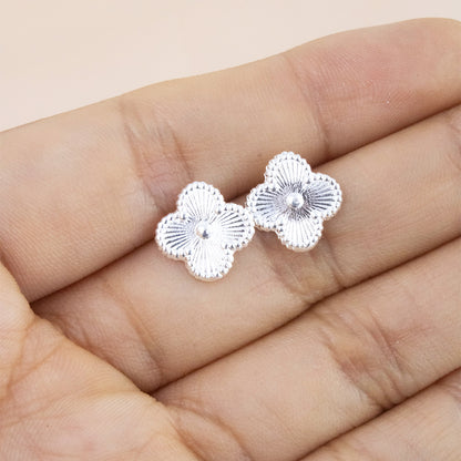 Arete Trébol Pegados Plata