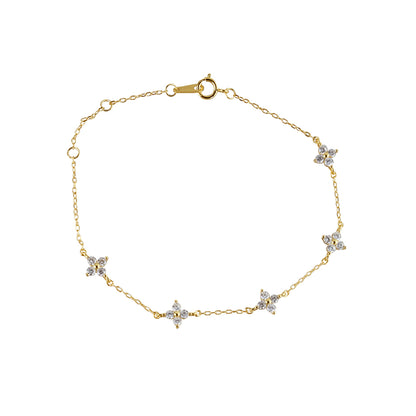 Pulsera Tréboles Cristales Plata