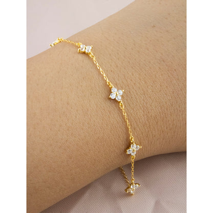 Pulsera Tréboles Cristales Plata