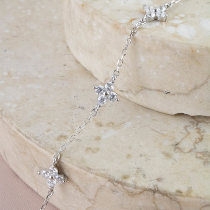 Pulsera Tréboles Cristales Plata