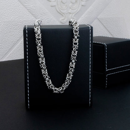 Cadena Trenzada Plateado Hombre