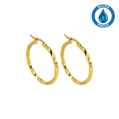 Argolla Trenzada Dorado Acero 27MM