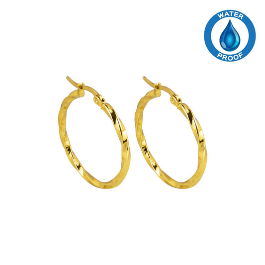 Argolla Trenzada Dorado Acero 27MM