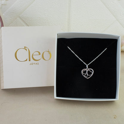 Collar Corazones Calados Plata