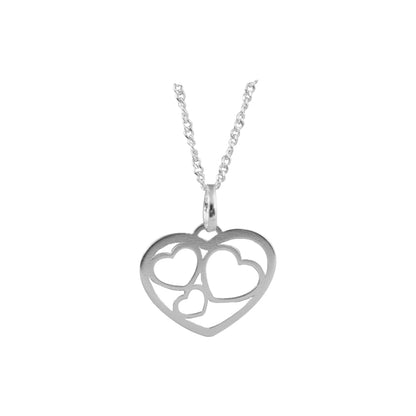 Collar Corazones Calados Plata